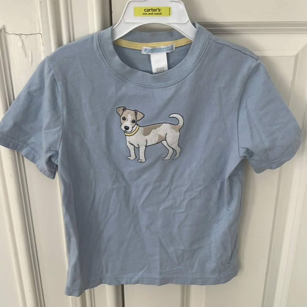 Like new Janie and Jack light blue puppy dog T-shirt size 4 100% cotton